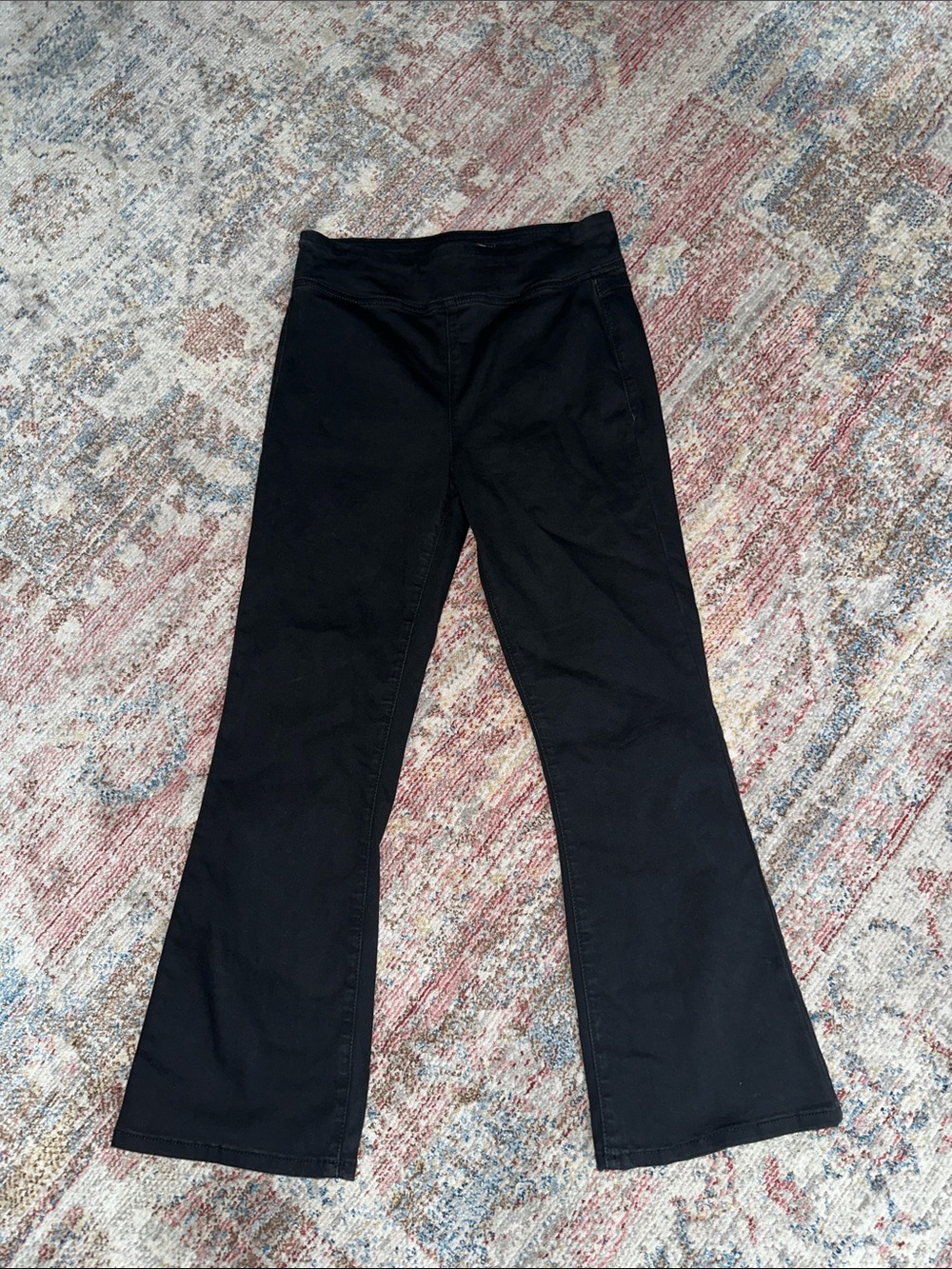 Free People Pull On Black Ankle Flare Jeans-Small